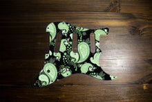 Load image into Gallery viewer, Vintage Paisley Green on Black Strat Pickguard by Carmedon by Carmedon