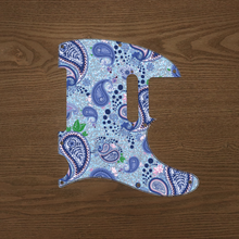 Load image into Gallery viewer, Vintage Paisley Blue on Blue-Paisley Tele Pickguard by Carmedon