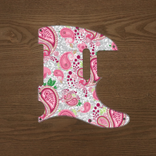 Load image into Gallery viewer, Vintage Paisley Pink and Silver-Paisley Tele Pickguard by Carmedon