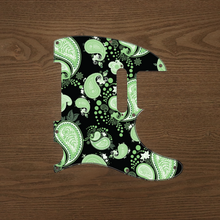Load image into Gallery viewer, Vintage Paisley Green and Black-Paisley Tele Pickguard by Carmedon