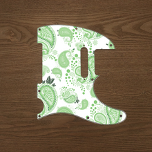 Load image into Gallery viewer, Vintage Paisley Green and White-Paisley Tele Pickguard by Carmedon