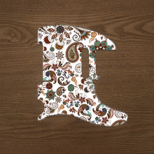 Load image into Gallery viewer, White Willie-Paisley Tele Pickguard by Carmedon
