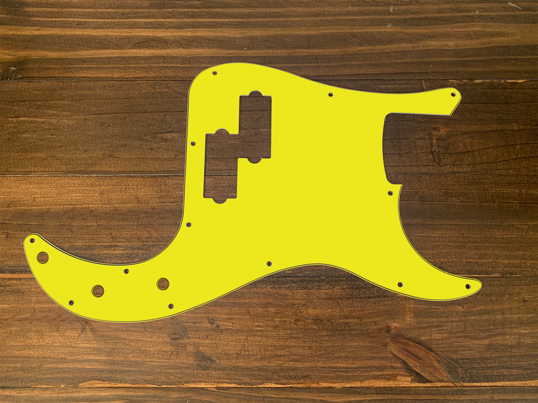 Big Bird Yellow(Matte)-Solid Precision Bass Pickguard by Carmedon