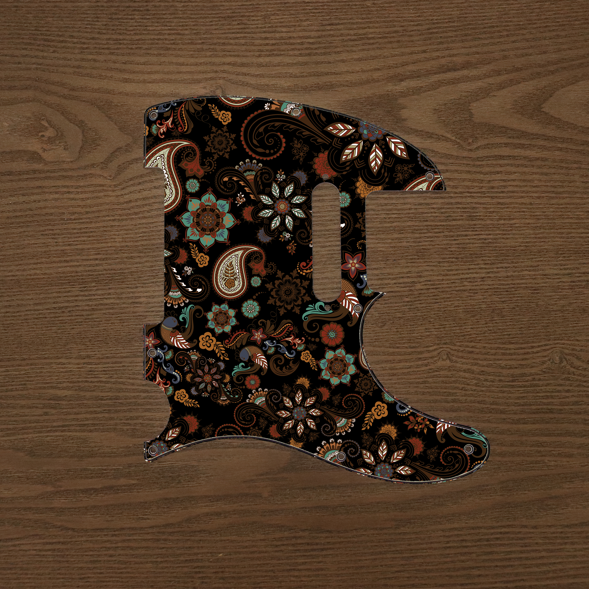 Black Beauty-Paisley Tele Pickguard by Carmedon