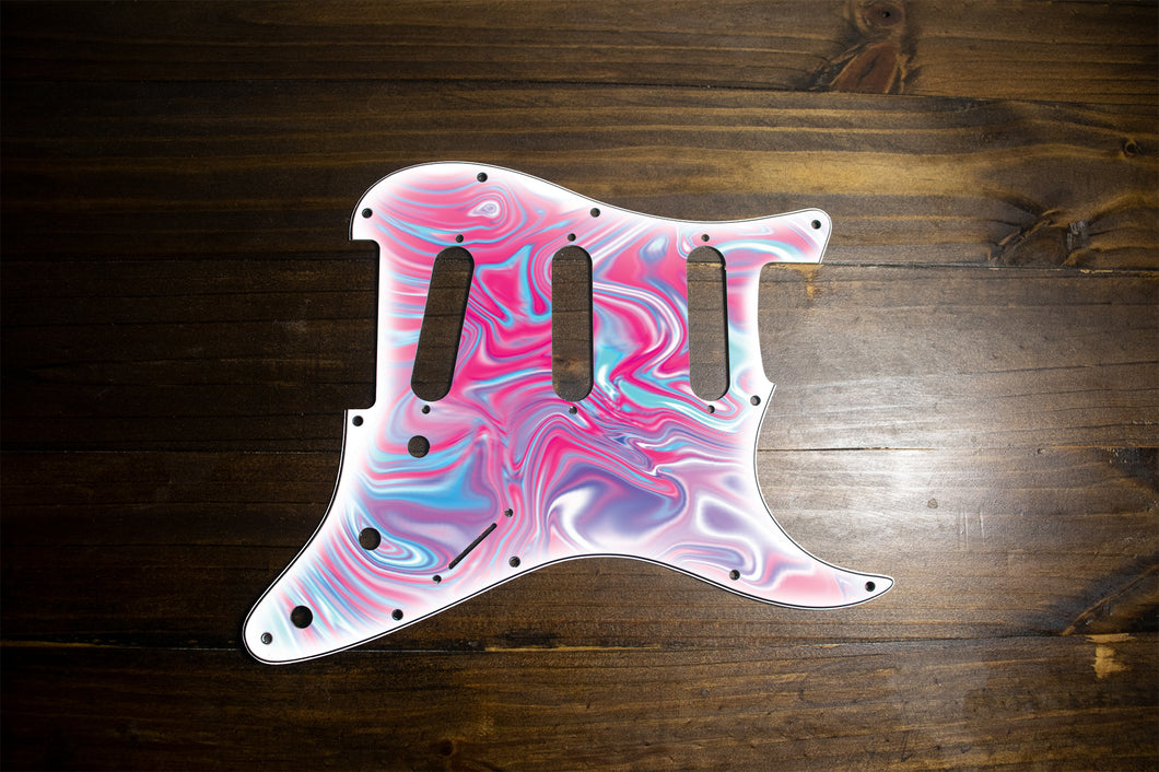 Computer Blue-Psychedelic Strat Pickguard by Carmedon
