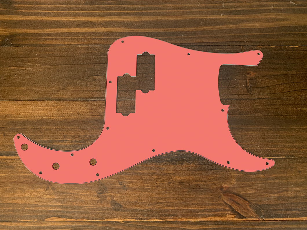 Coral(Matte)-Solid Precision Bass Pickguard by Carmedon