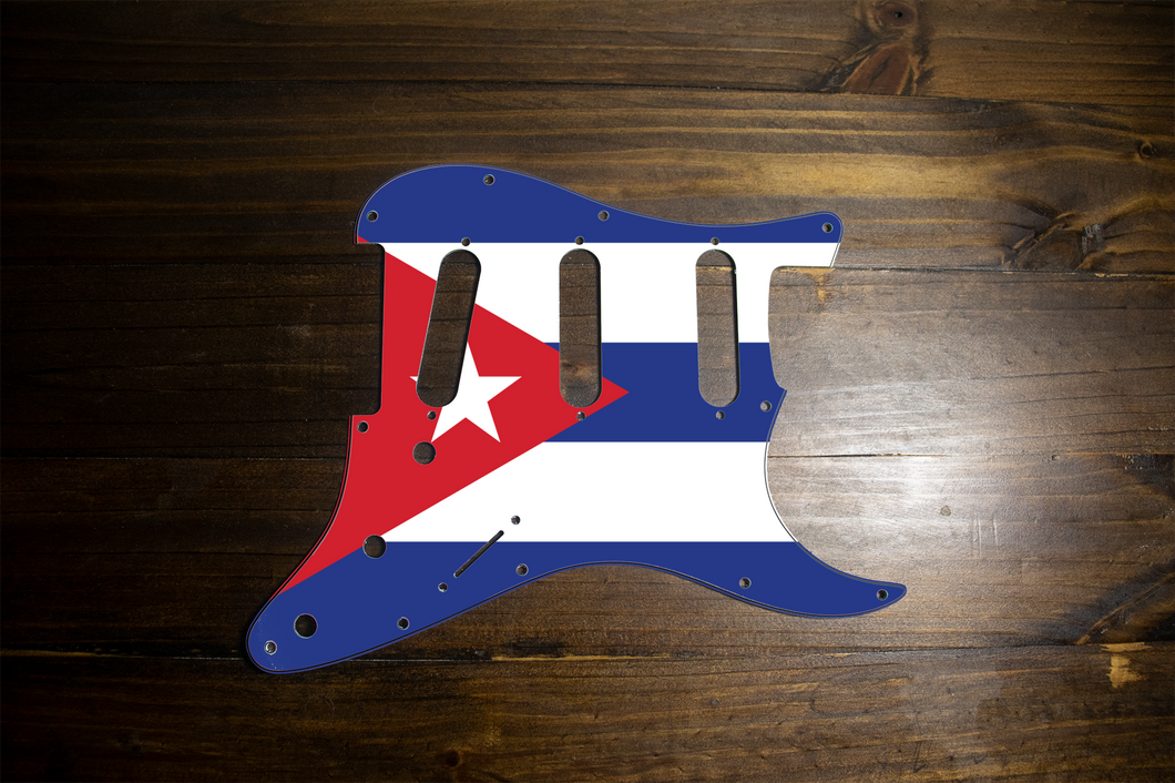Cuba-Flag Strat Pickguard by Carmedon