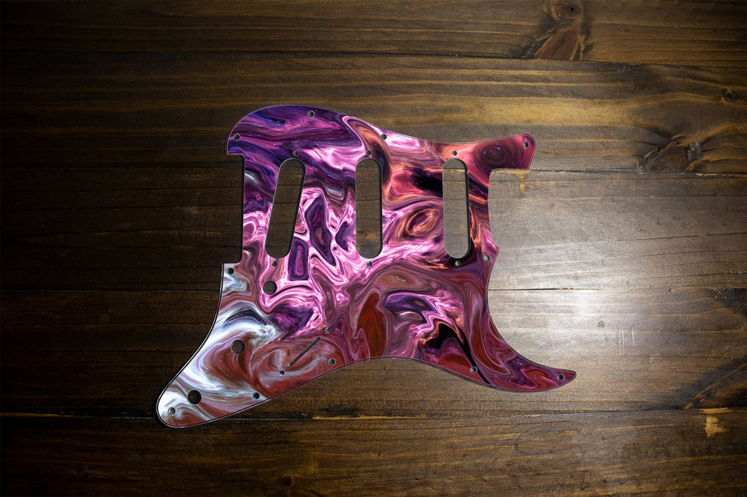 Dark Crystal Pink-Psychedelic Strat Pickguard by Carmedon