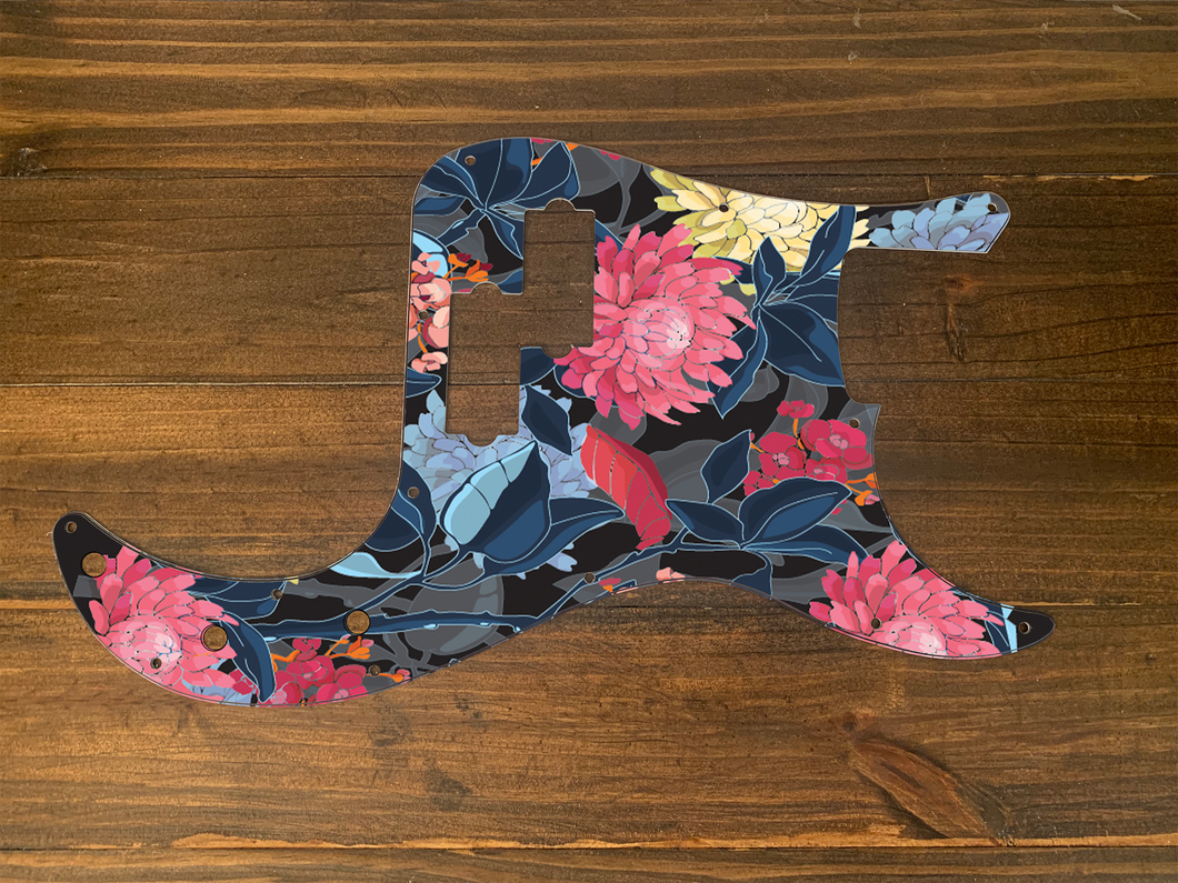 Floral 3-Floral Precision Bass Pickguard by Carmedon