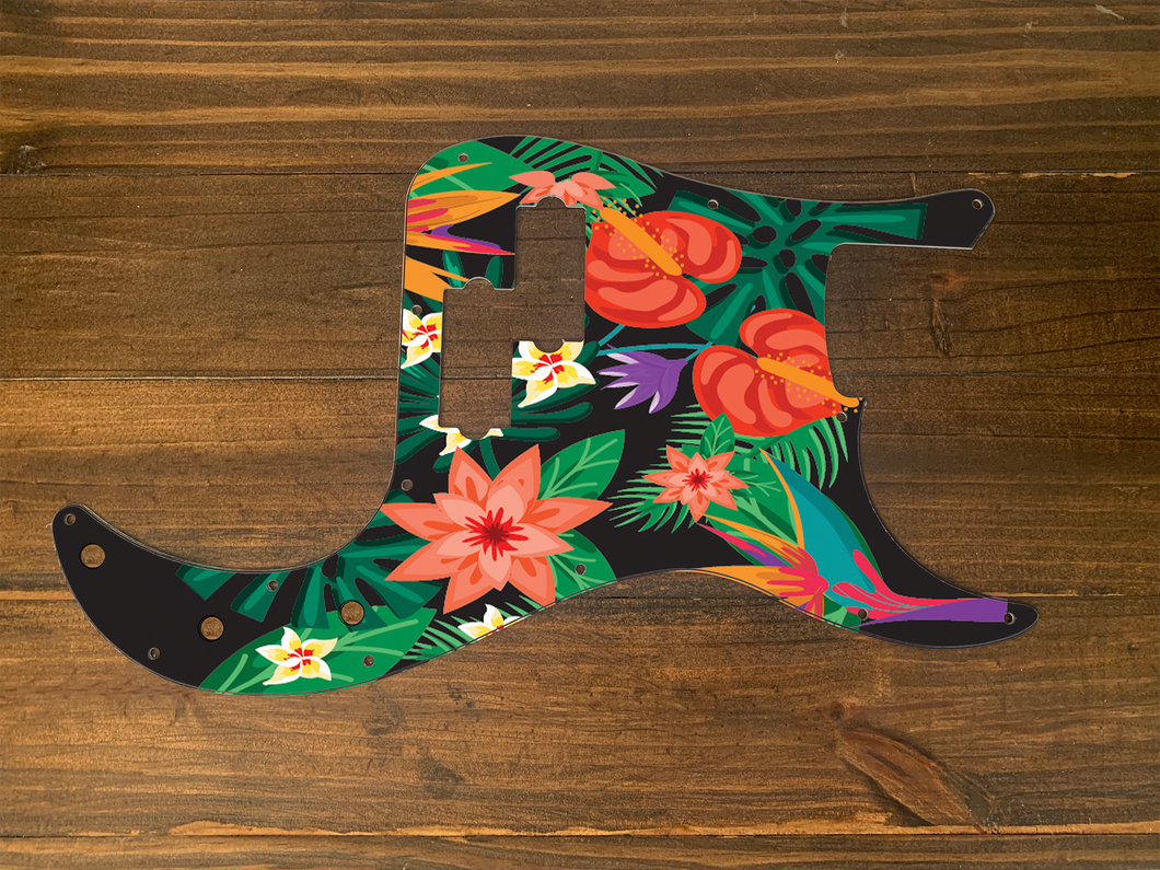 Floral 4-Floral Precision Bass Pickguard by Carmedon