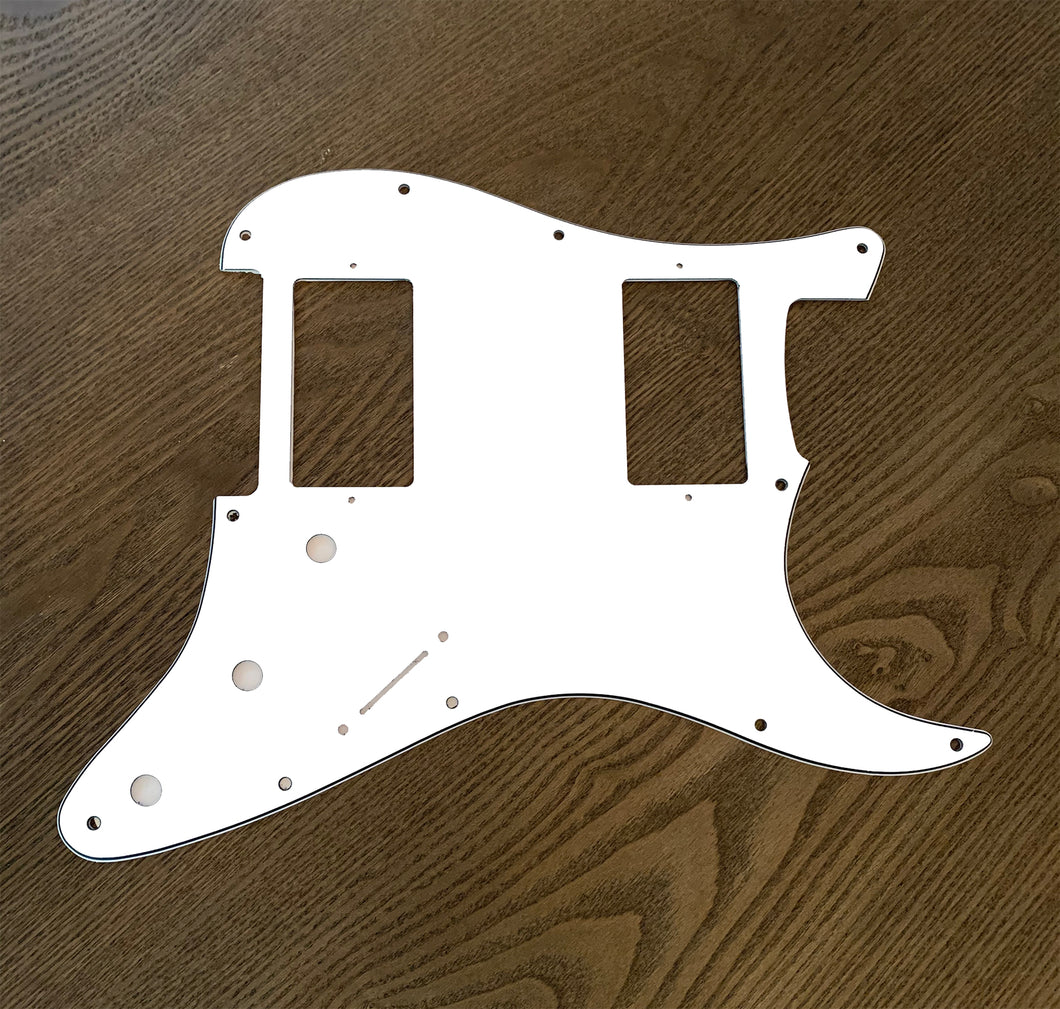 Carmedon 11-Hole Strat HH Pickguard for American/Mexican Stratocaster Guitar, 3Ply White