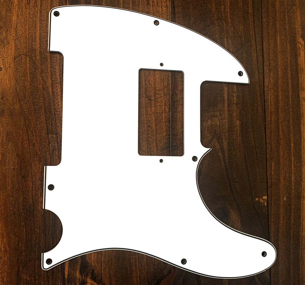 Carmedon 8 Hole, 3ply Humbucker Tele Pickguard for USA/Mexican Made Fender American Standard Telecaster, White