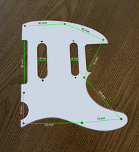 Load image into Gallery viewer, Carmedon 8 Hole, 3ply Nashville Tele Pickguard for USA/Mexican Made Fender American Standard Telecaster, White
