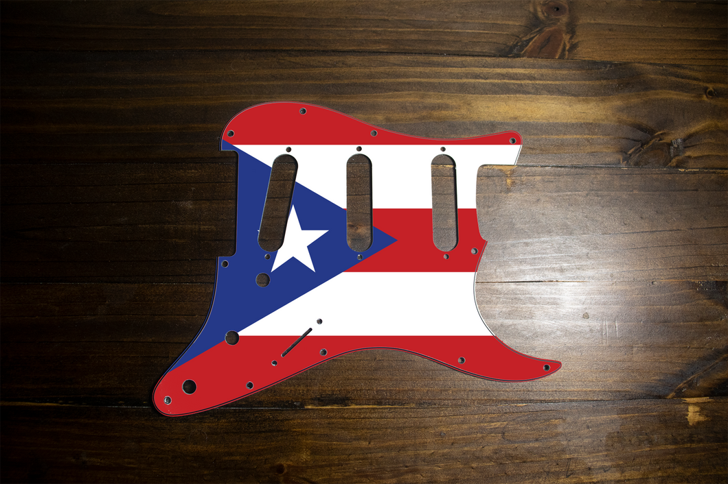 Puerto Rico-Flag Strat Pickguard by Carmedon