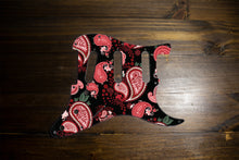 Load image into Gallery viewer, Vintage Paisley Red on Black Strat Pickguard by Carmedon
