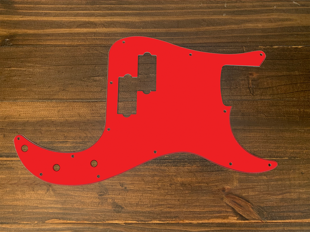 Red(Matte)-Solid Precision Bass Pickguard by Carmedon