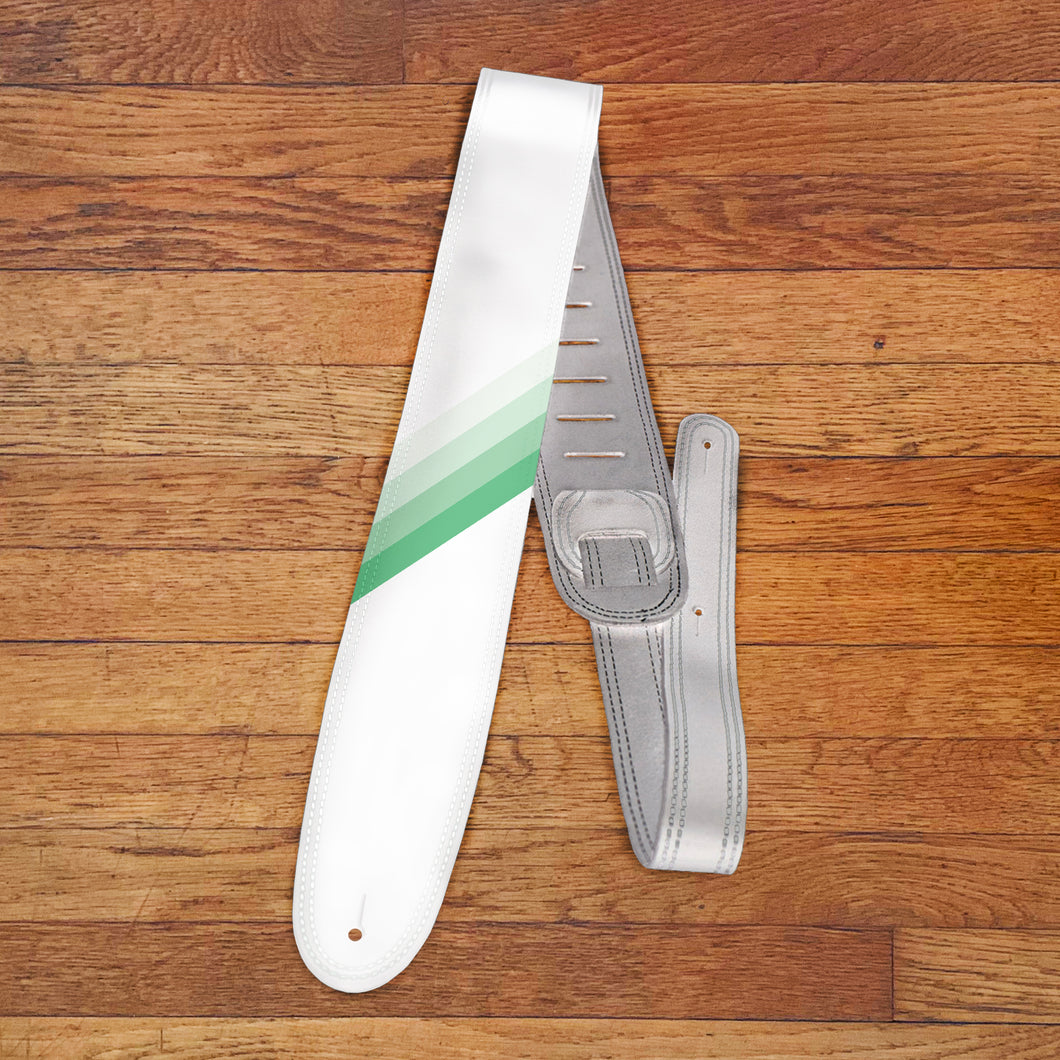 The McFly seafoam white-Leather Guitar Strap by Carmedon