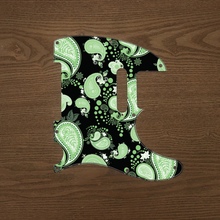 Load image into Gallery viewer, Vintage Paisley Green and Black-Paisley Tele Pickguard by Carmedon
