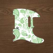 Load image into Gallery viewer, Vintage Paisley Green and White-Paisley Tele Pickguard by Carmedon
