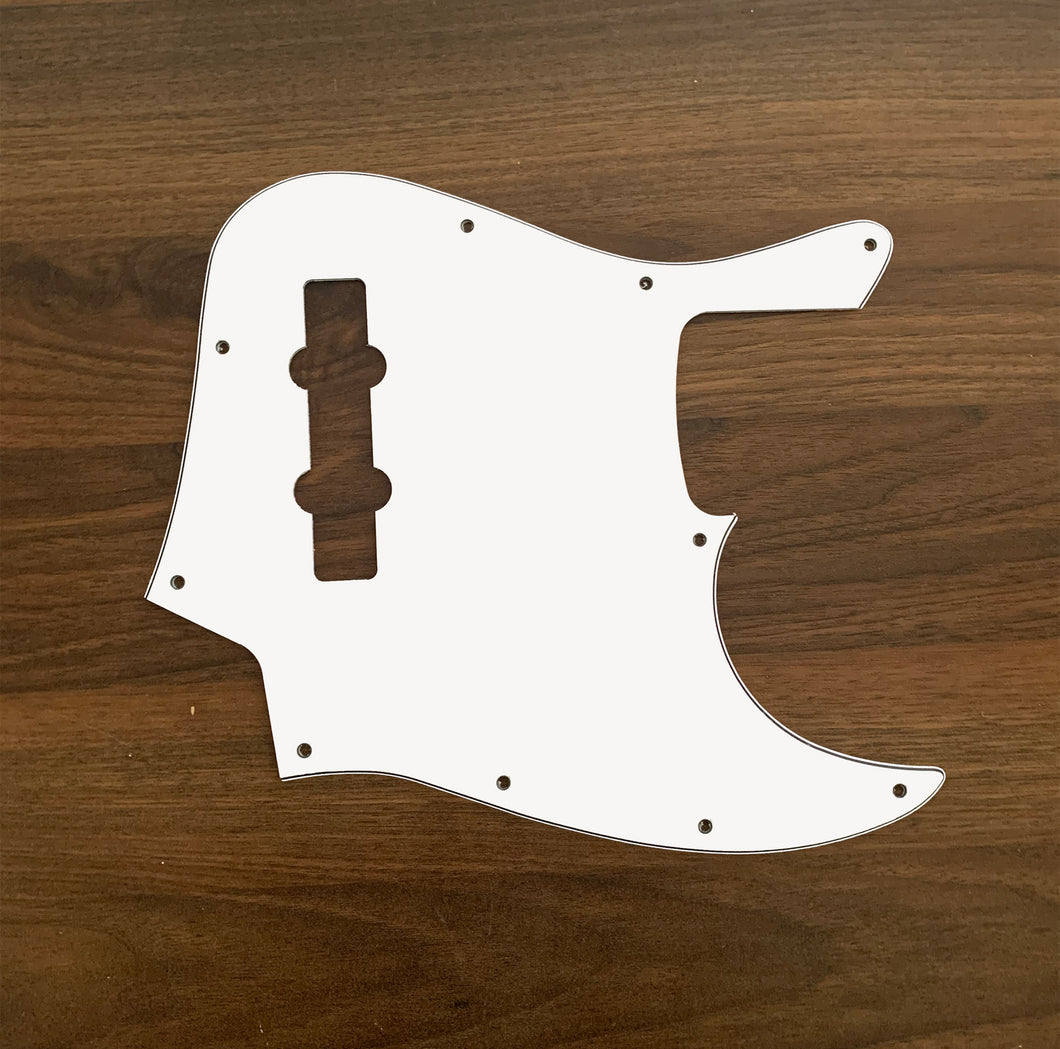 Carmedon 3Ply White 10 Hole Jazz Bass Pickguard Scratch Plate Pick Guards for 4 Strings American/Mexican Standard Jazz Bass