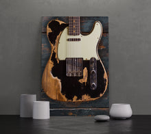 Load image into Gallery viewer, Vintage Black Tele Canvas Wall Art by Carmedon
