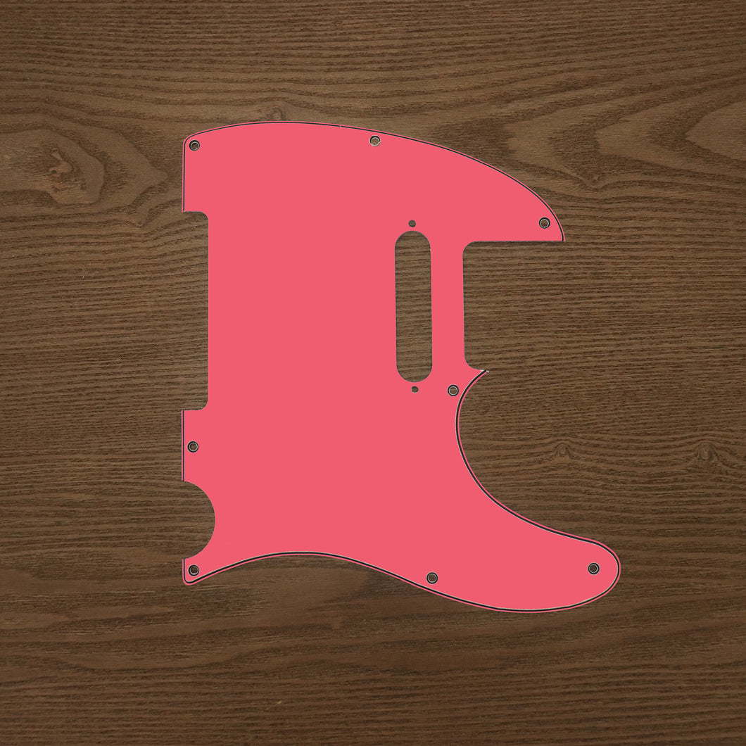 Strawberry Pink-Solid Tele Pickguard by Carmedon